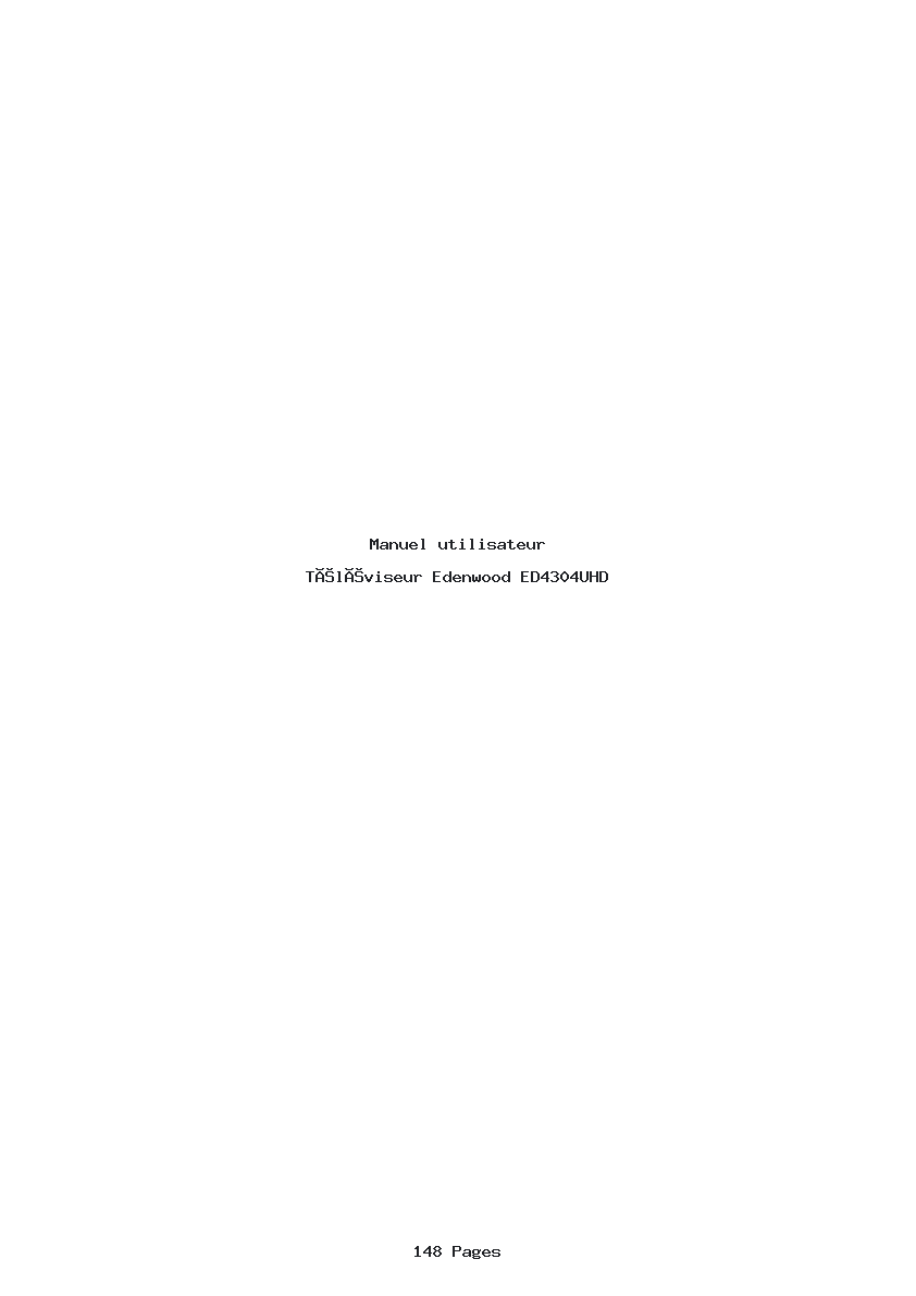 Page 1 de la notice Manuel utilisateur Edenwood ED4304UHD