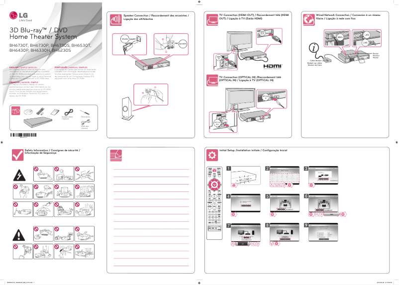 Page 1 de la notice Guide d'installation LG BH6530T