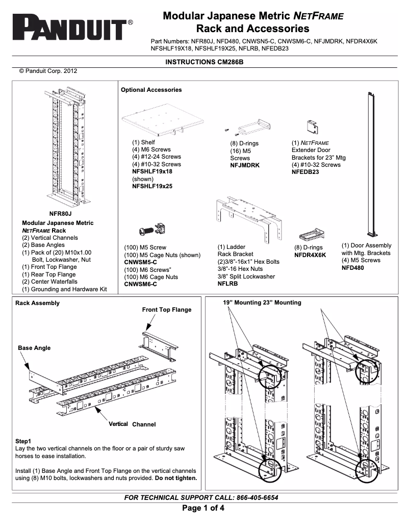 Page 1 de la notice Manuel utilisateur Panduit CNWSM5-C