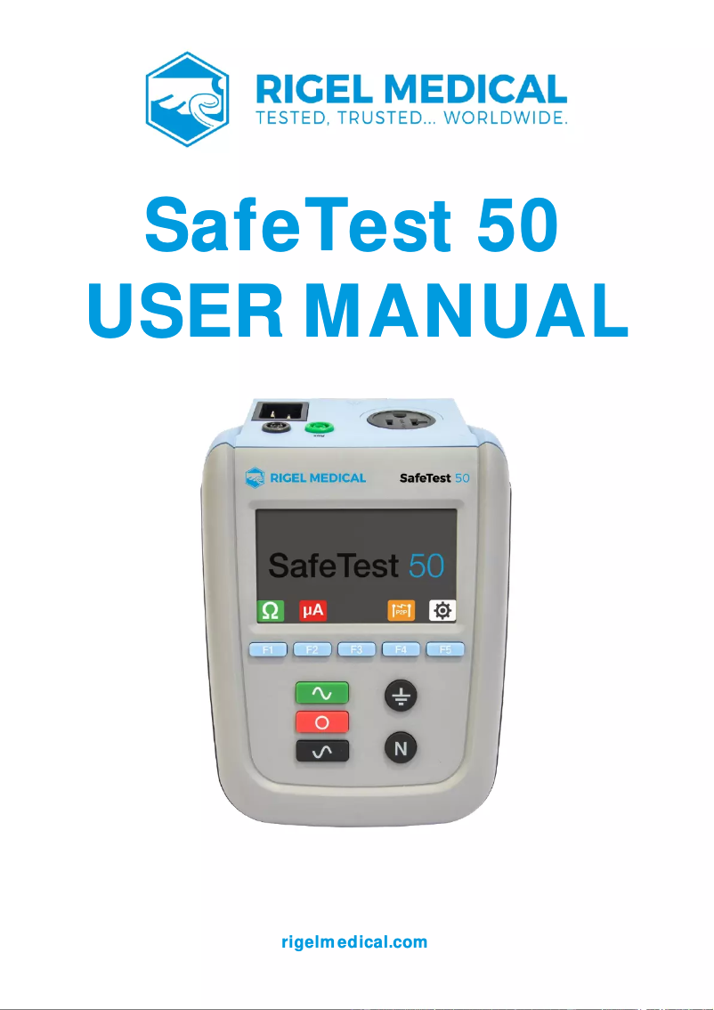 Page 1 de la notice Manuel utilisateur Rigel Medical SafeTest 50