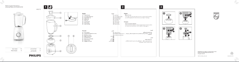 Page 1 de la notice Manuel utilisateur Philips Jamie Oliver HR2172