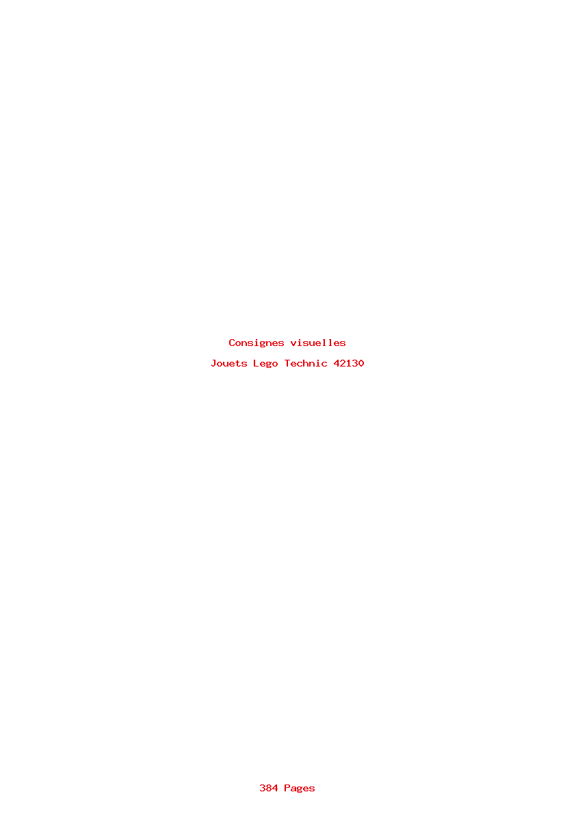 Page 1 de la notice Consignes visuelles Lego Technic 42130