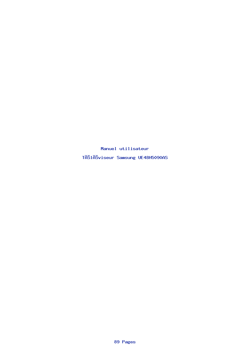 Page 1 de la notice Manuel utilisateur Samsung UE48H5090AS
