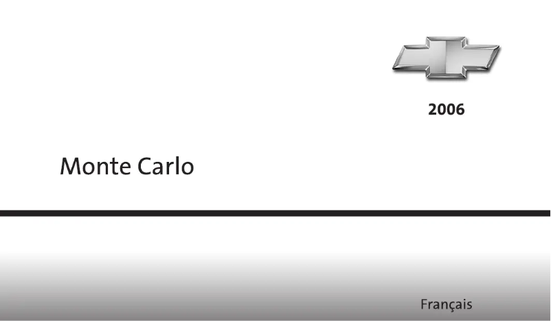 Page 1 de la notice Manuel utilisateur Chevrolet Monte Carlo (2006)