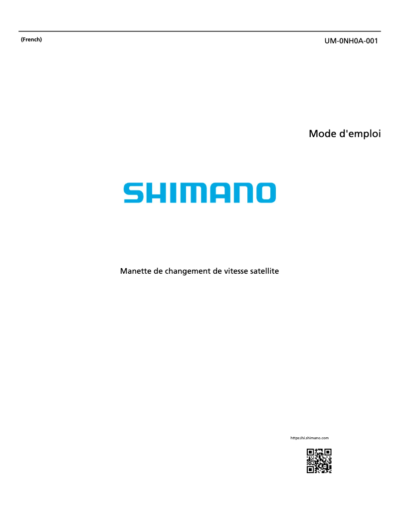 Page 1 de la notice Manuel utilisateur Shimano SW-RS801-S