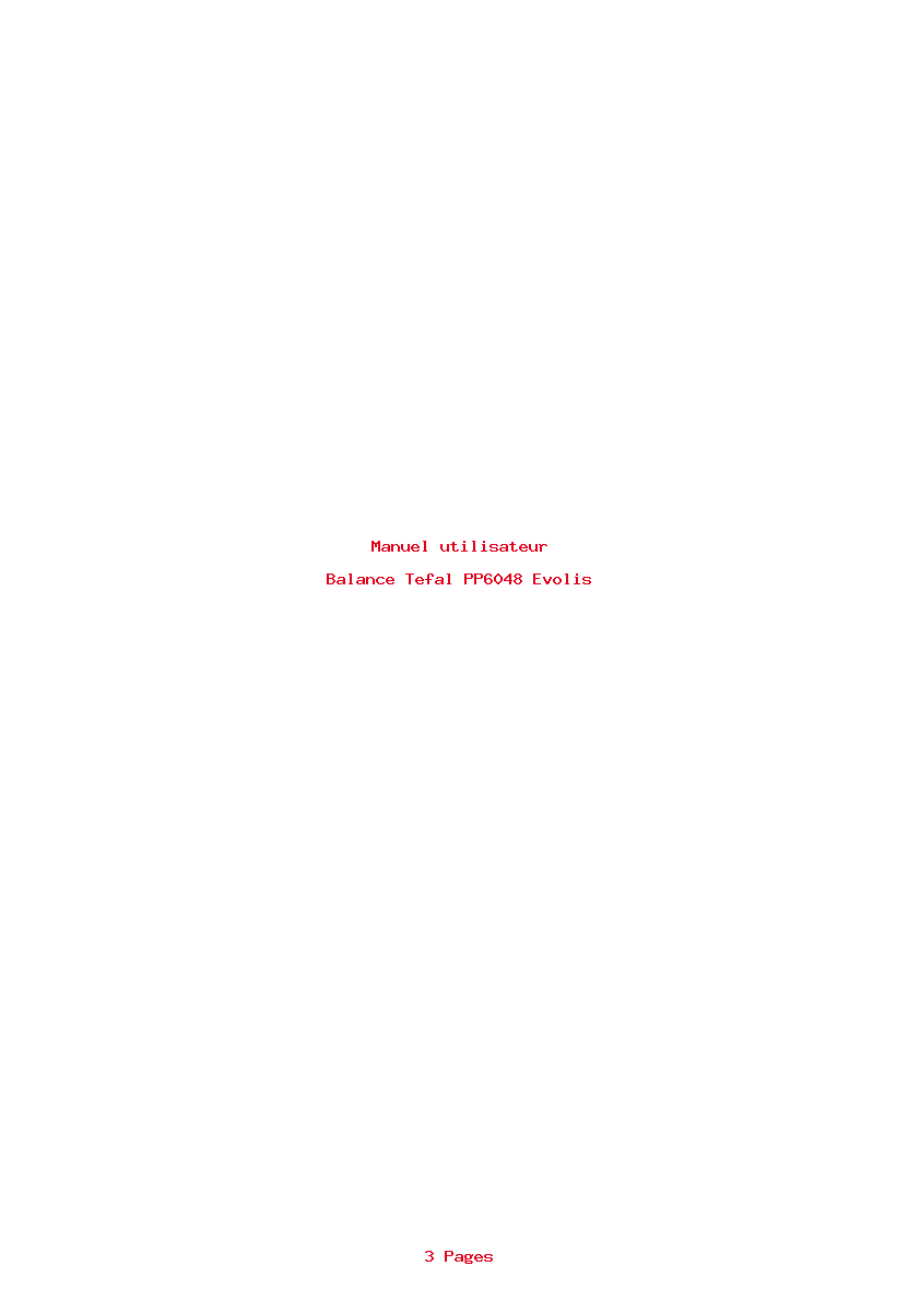 Page 1 de la notice Manuel utilisateur Tefal PP6048 Evolis