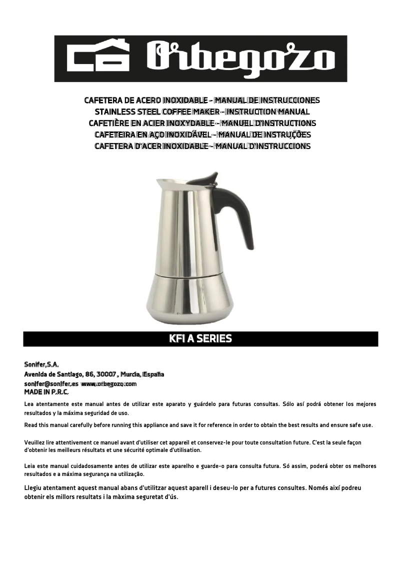 Page 1 of the manual User Manual Orbegozo KFI 660