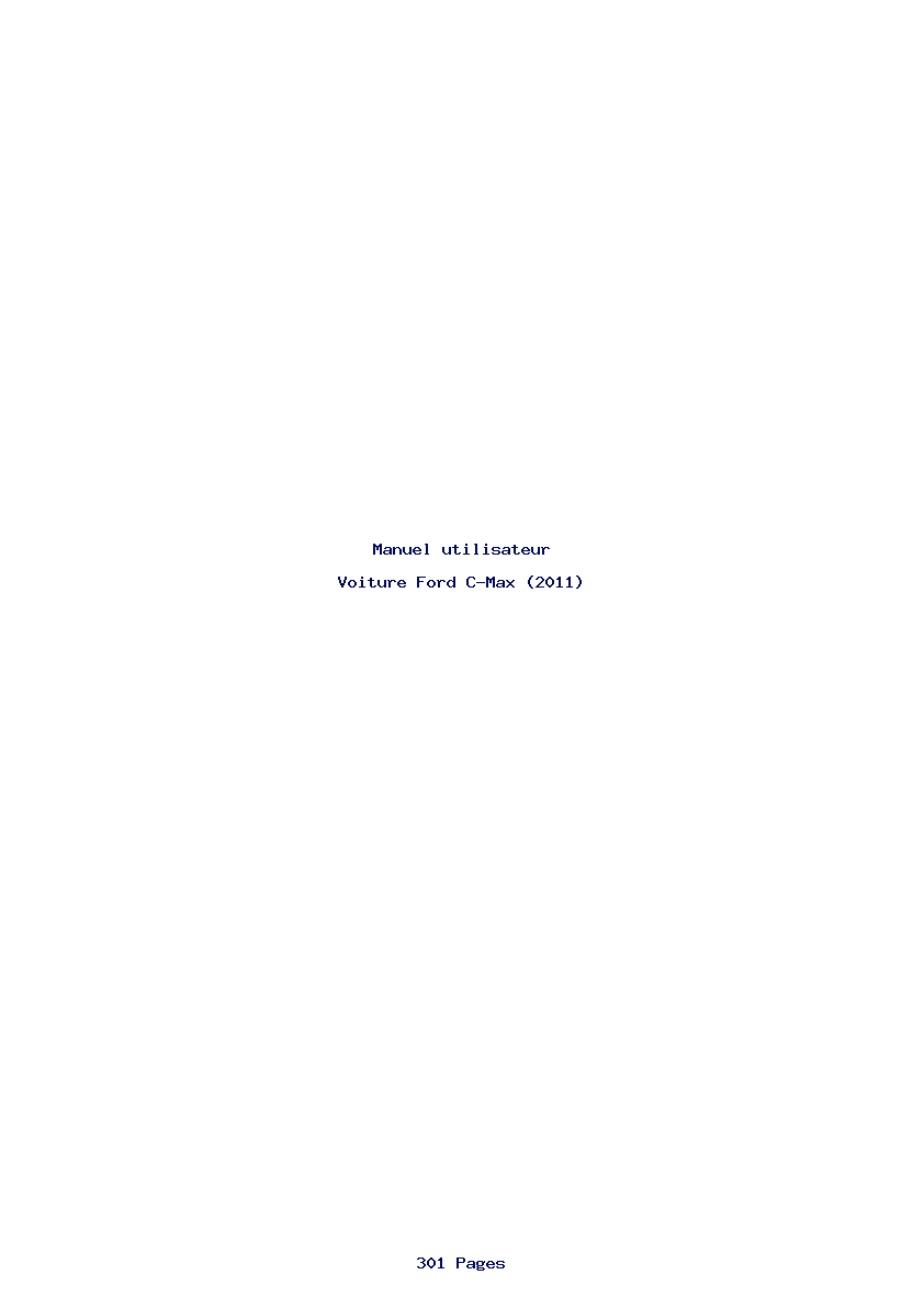 Page 1 de la notice Manuel utilisateur Ford C-Max (2011)