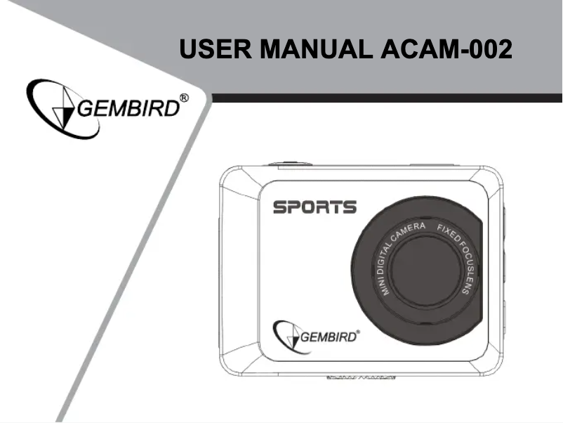 Page 1 of the manual User Manual Gembird ACAM-002