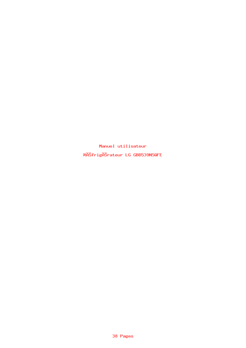 Page 1 de la notice Manuel utilisateur LG GBB539NSQFE