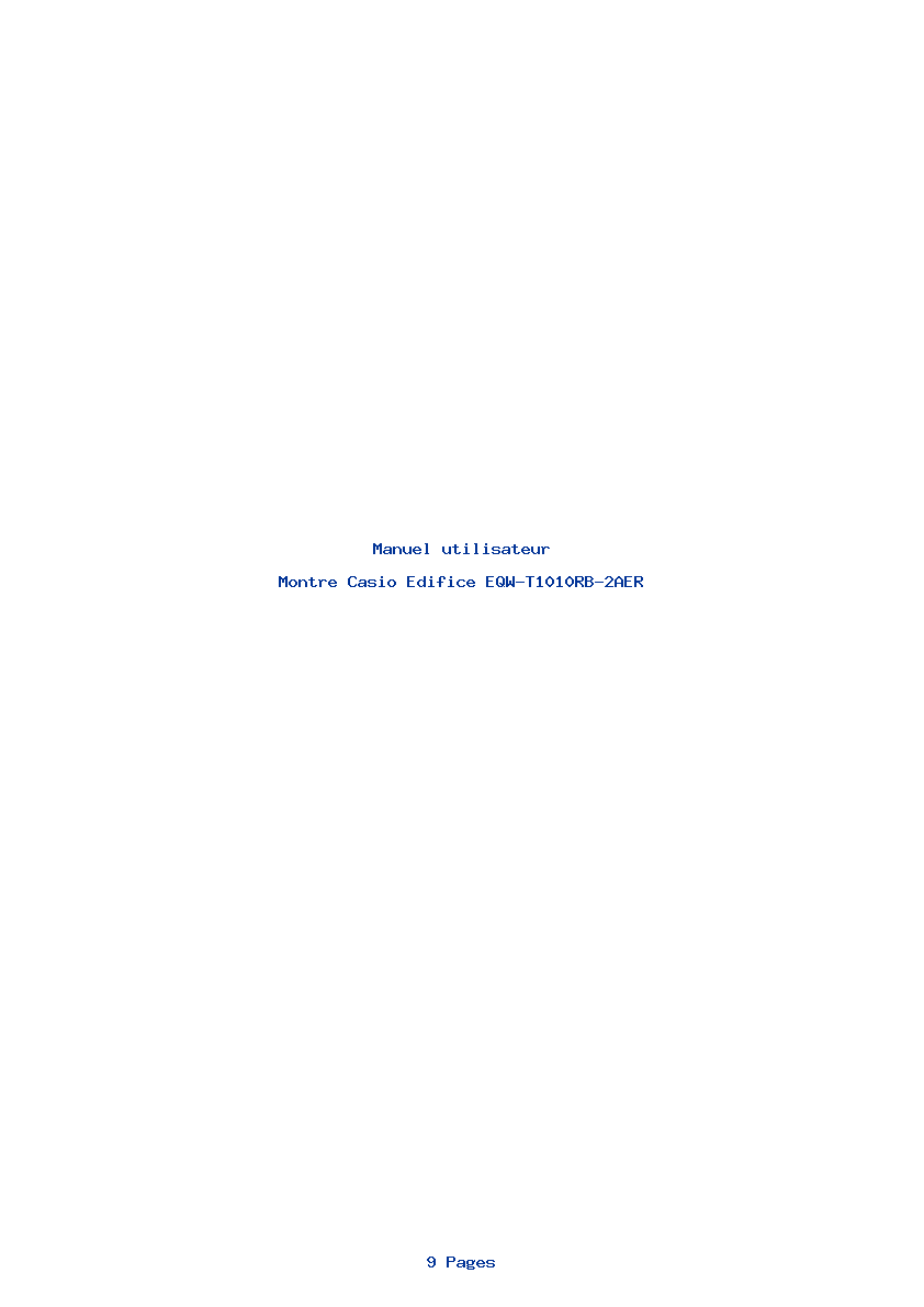 Page 1 de la notice Manuel utilisateur Casio Edifice EQW-T1010RB-2AER