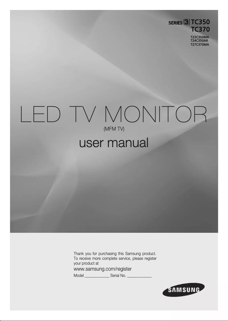 Page 1 de la notice Manuel utilisateur Samsung T27C370MA