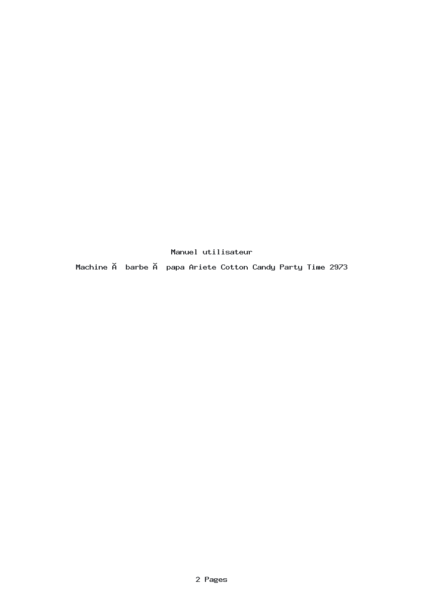 Page 1 de la notice Manuel utilisateur Ariete Cotton Candy Party Time 2973