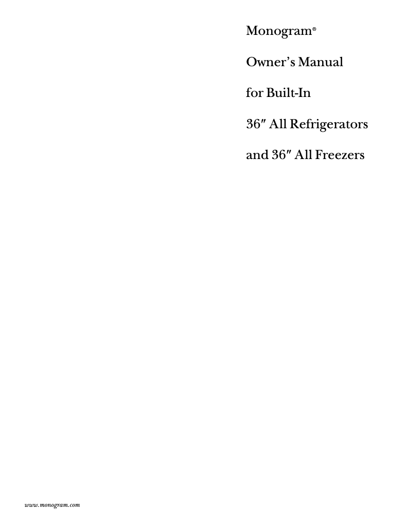 Página 1 del manual Manual de uso y mantenimiento GE ZIRS36NDRH