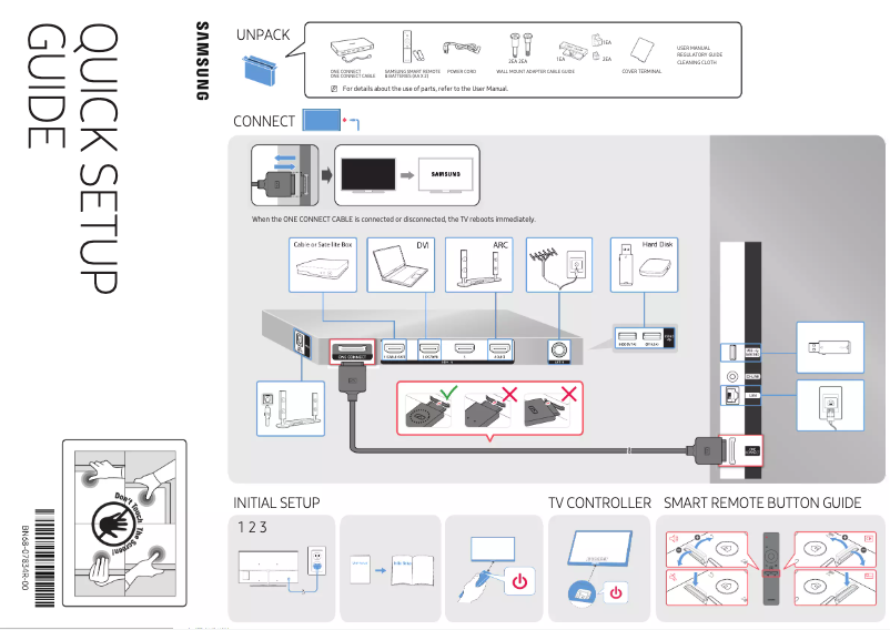 Page 1 de la notice Guide d'installation Samsung UN78KS9500F