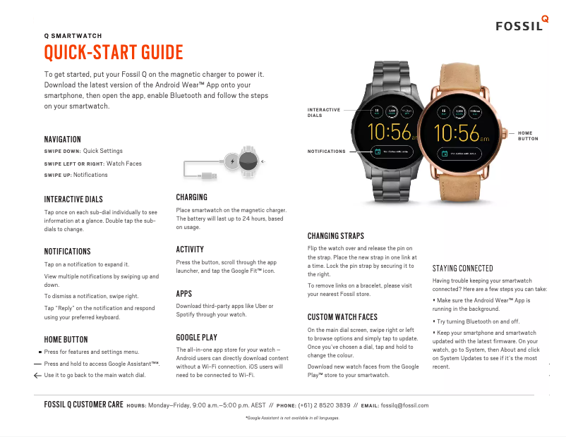Page 1 de la notice Manuel utilisateur Fossil Gen 3 Explorist