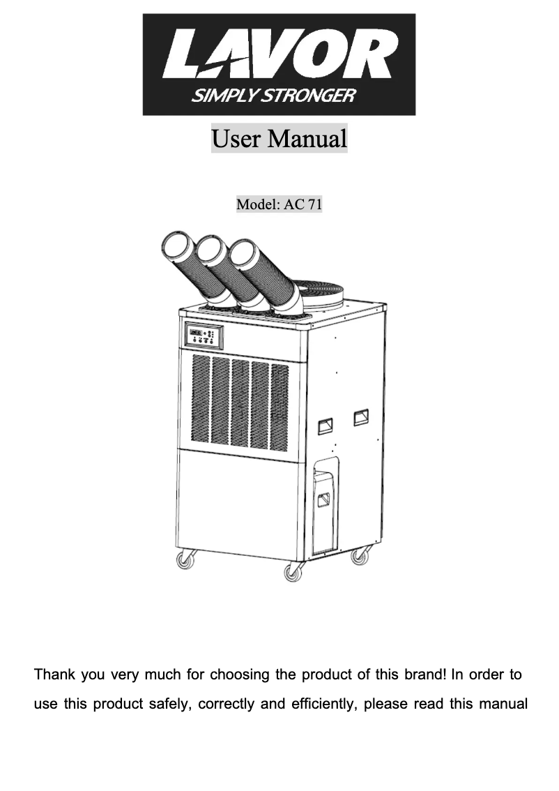 Página 1 del manual Manual de usuario Lavorwash AC71