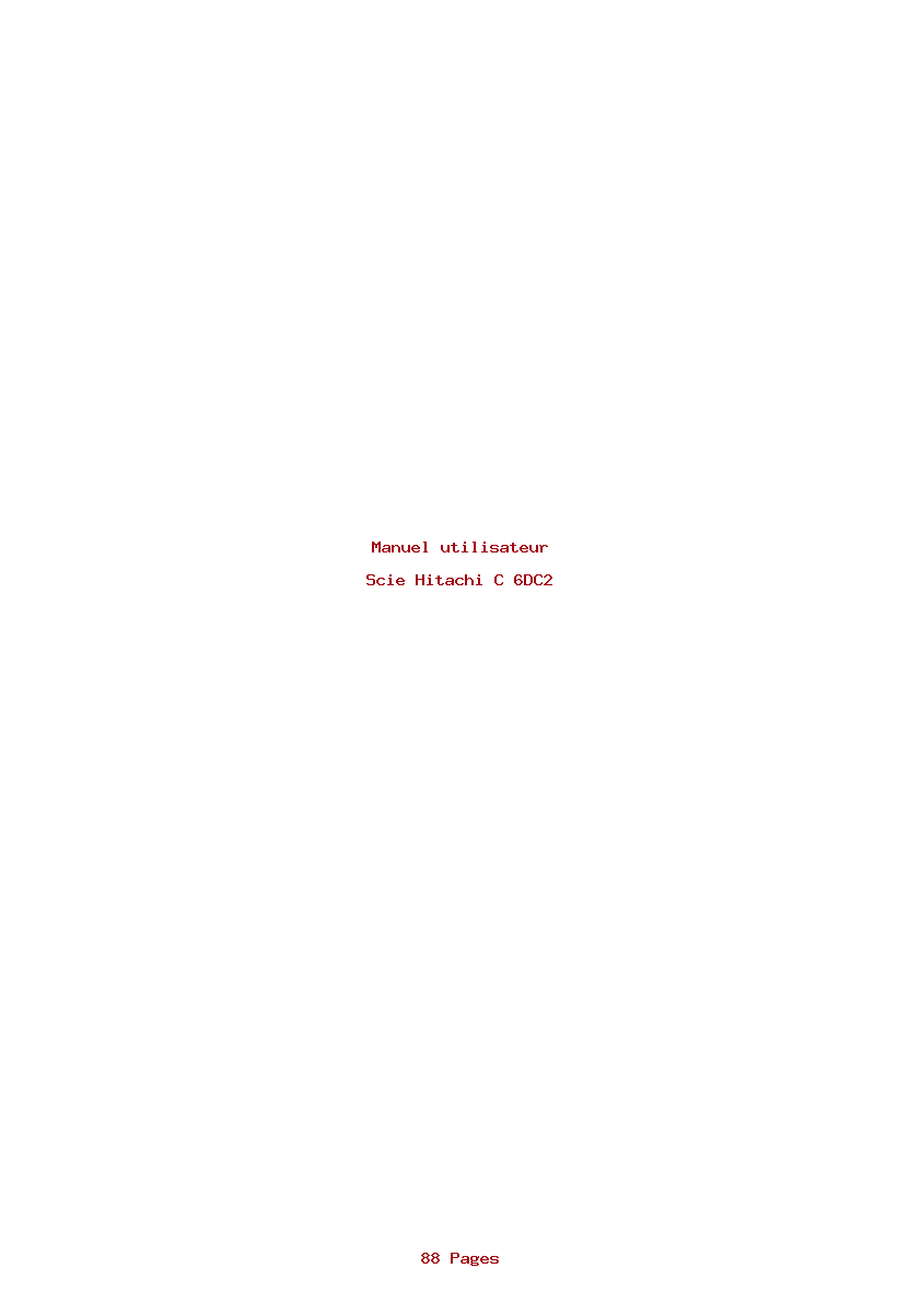 Page 1 de la notice Manuel utilisateur Hitachi C 6DC2