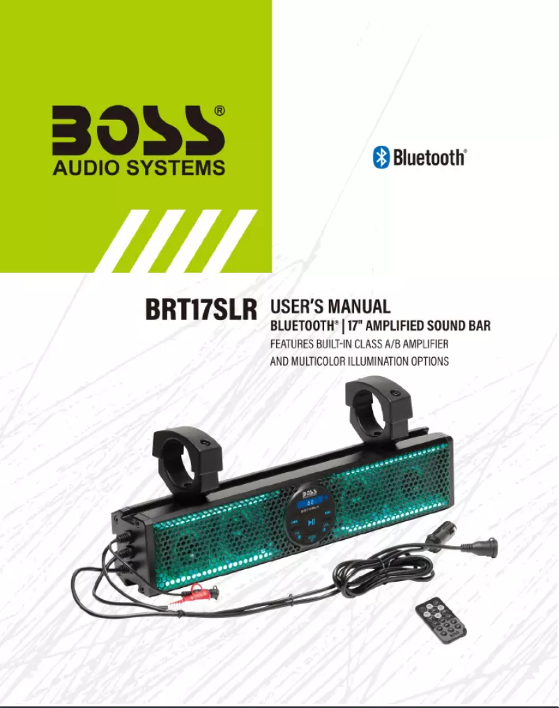 Page 1 de la notice Manuel utilisateur Boss BRT17SLR