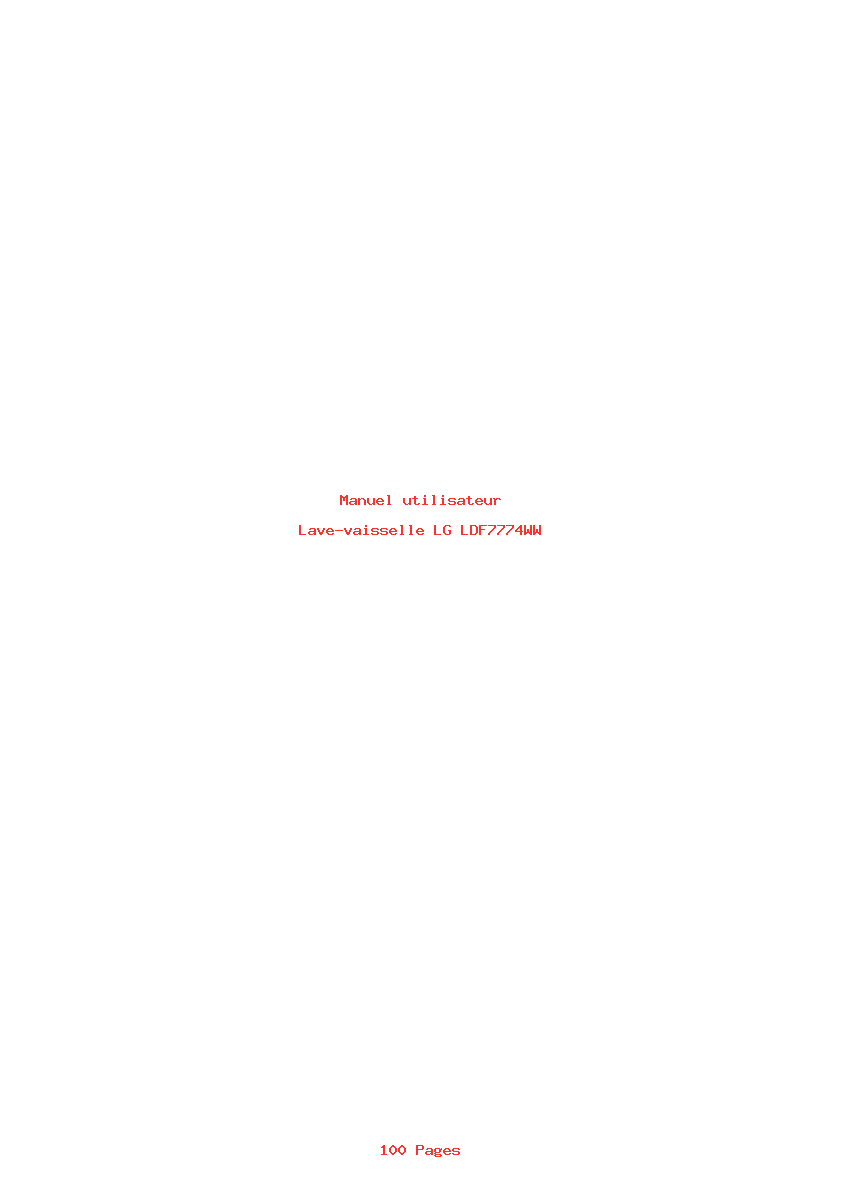Page 1 de la notice Manuel utilisateur LG LDF7774WW