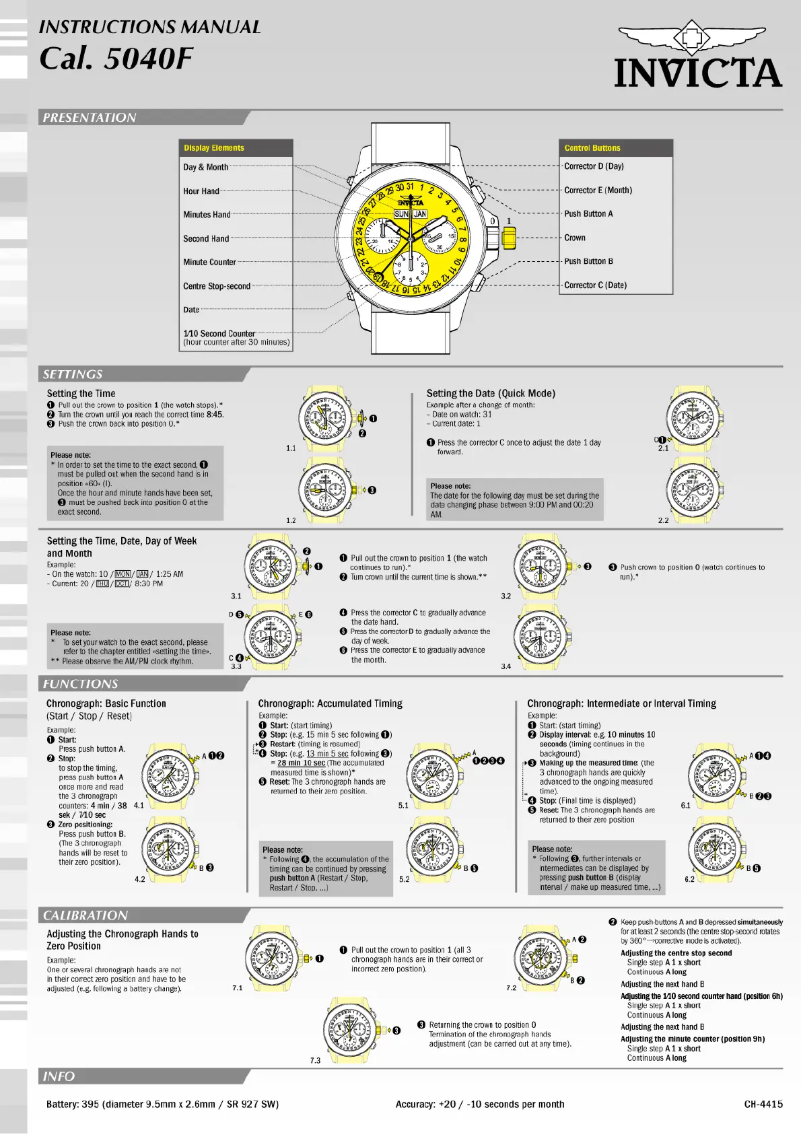 Página 1 del manual Manual de usuario Invicta Subaqua 21674