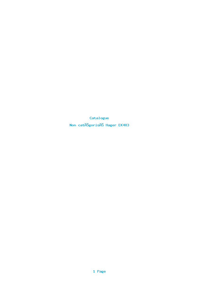 Page 1 de la notice Catalogue Hager EK483