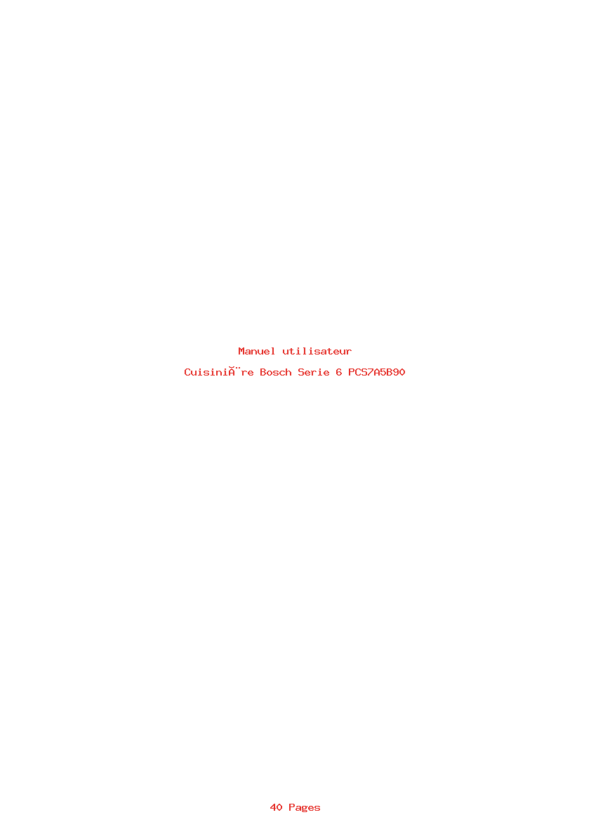 Page 1 de la notice Manuel utilisateur Bosch Serie 6 PCS7A5B90