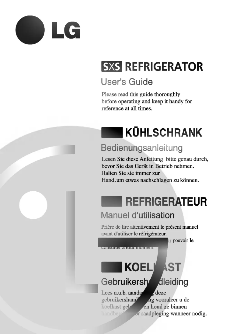 Page 1 de la notice Manuel utilisateur LG GR-P207NAZA