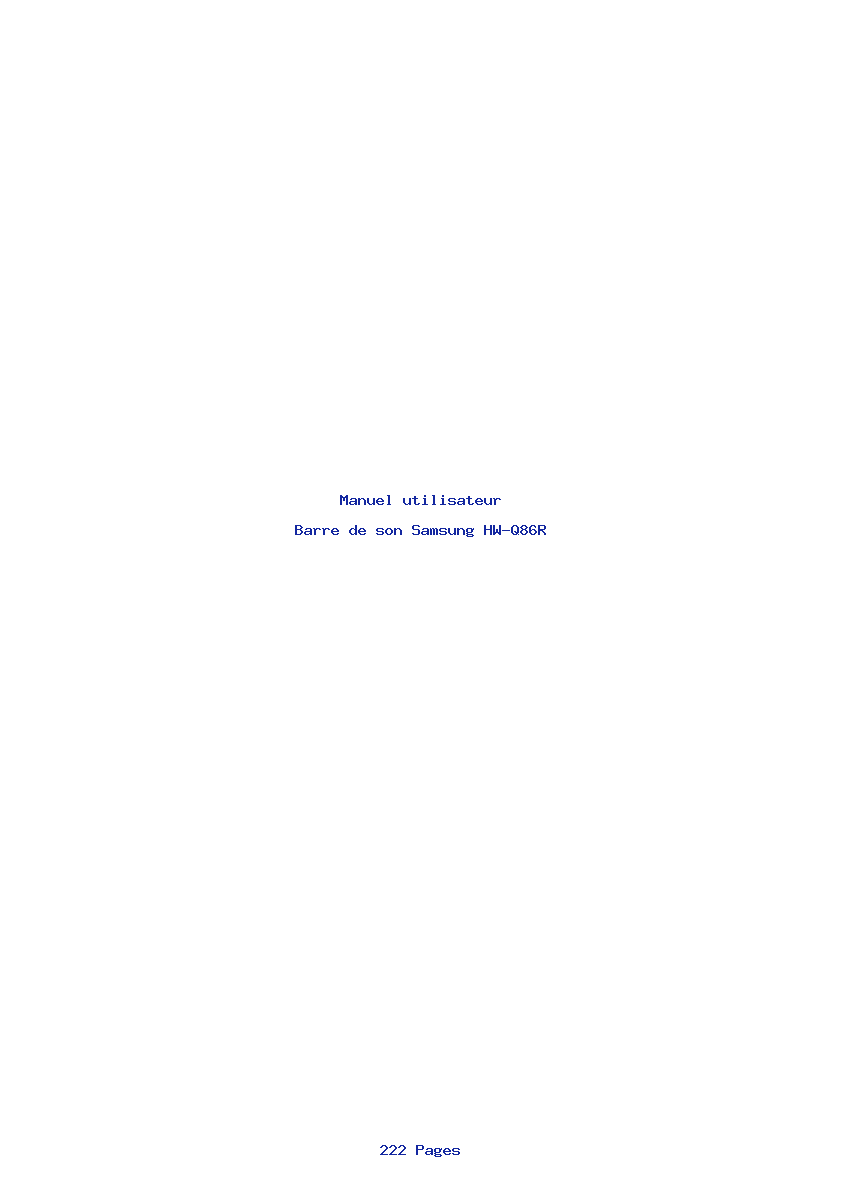 Page 1 de la notice Manuel utilisateur Samsung HW-Q86R