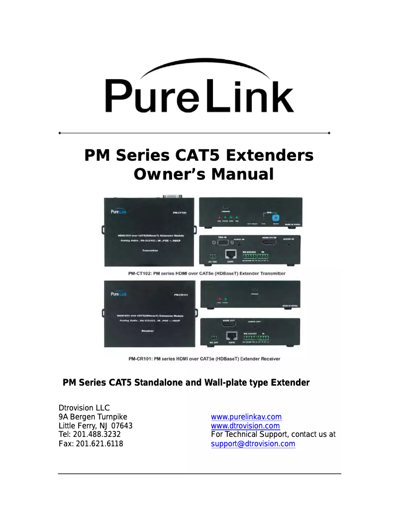 Page 1 de la notice Manuel utilisateur PureLink PM-CR101