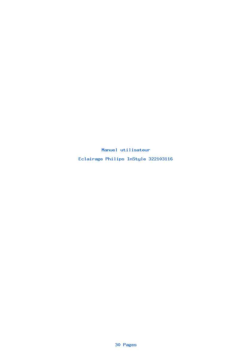 Page 1 de la notice Manuel utilisateur Philips InStyle 322103116
