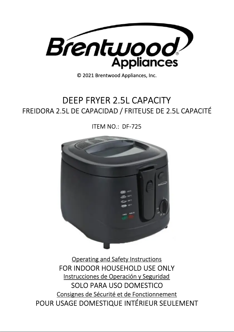Page 1 de la notice Manuel utilisateur Brentwood DF-725