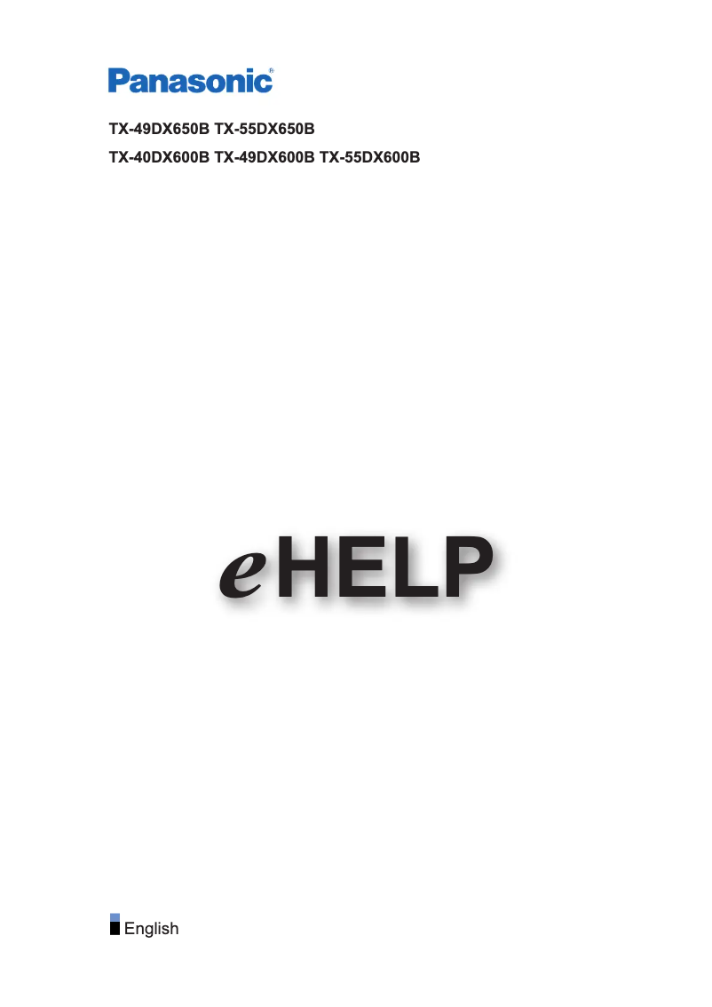 Page 1 de la notice Manuel utilisateur Panasonic TX-40DX600B