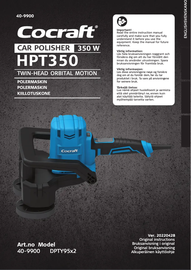 Page 1 de la notice Manuel utilisateur Cocraft HPT 350