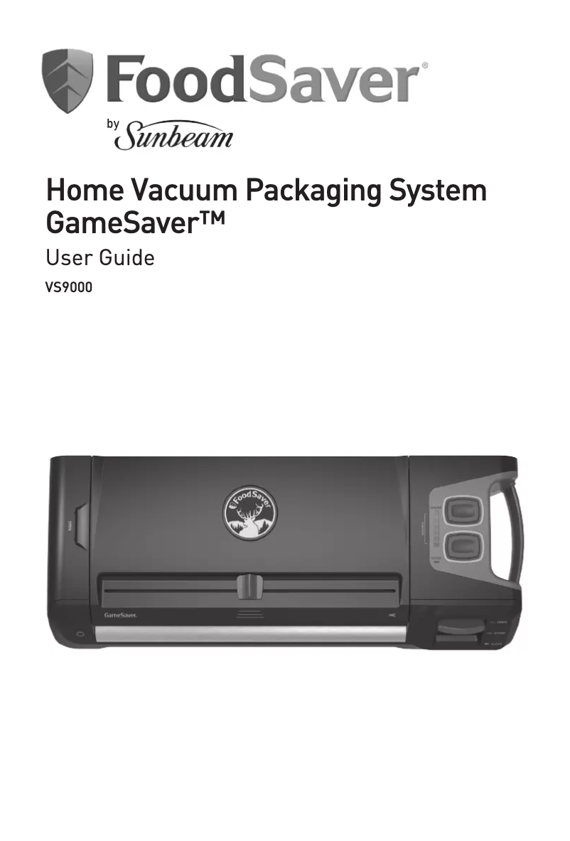 Page 1 de la notice Manuel utilisateur FoodSaver VS9000