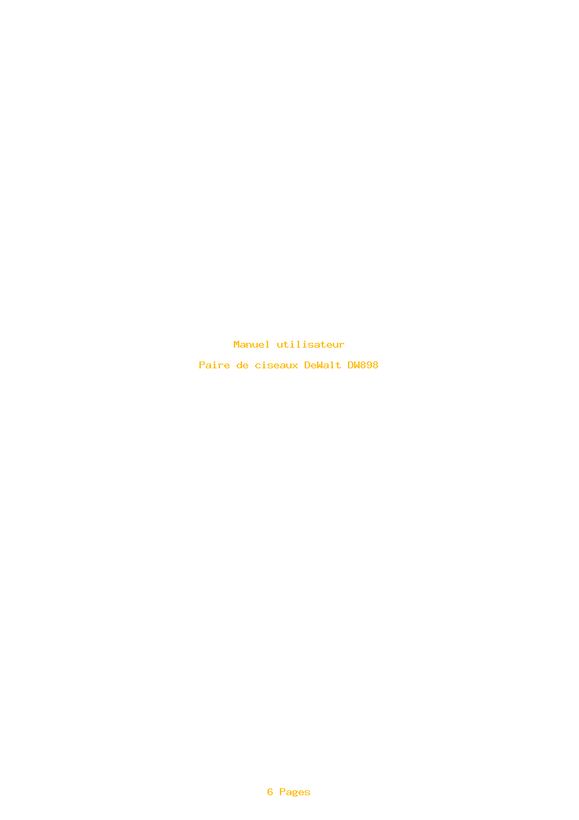 Page 1 de la notice Manuel utilisateur DeWalt DW898