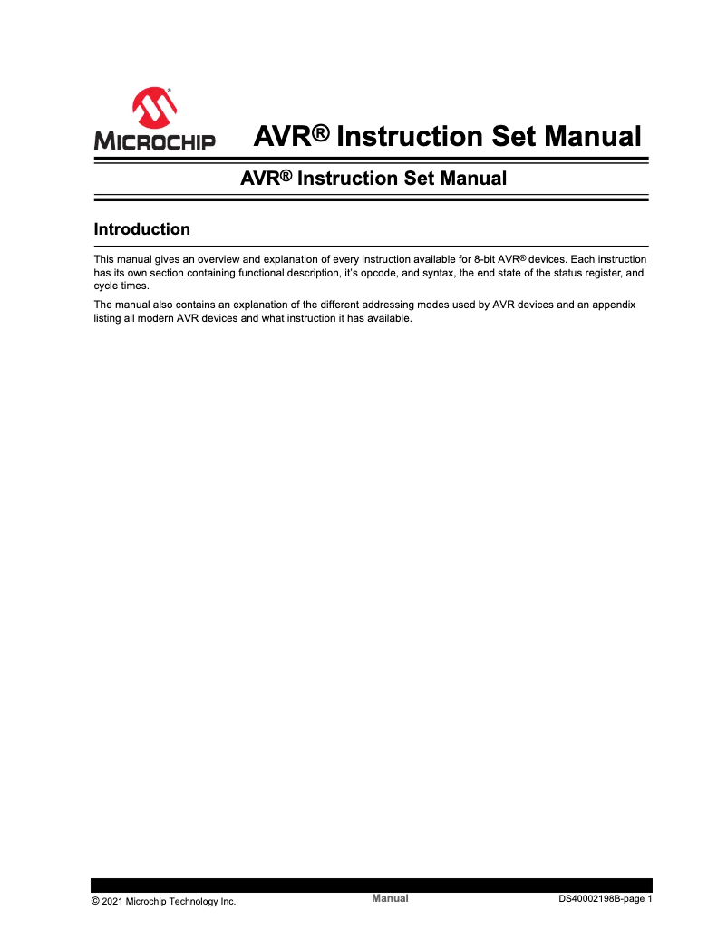 Page 1 de la notice Manuel utilisateur Microchip ATMEGA4809