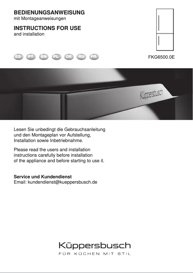 Page 1 de la notice Manuel utilisateur Küppersbusch FKG6500.0E