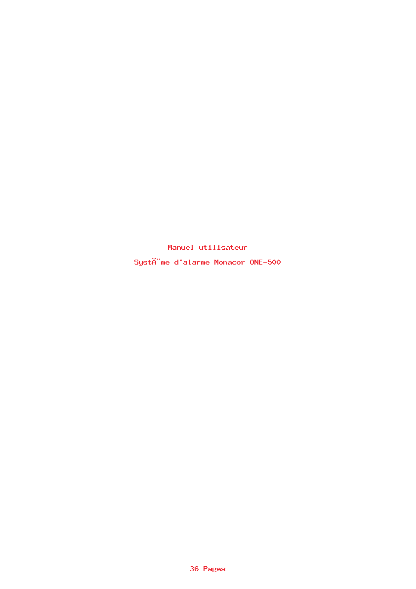 Page 1 de la notice Manuel utilisateur Monacor ONE-500