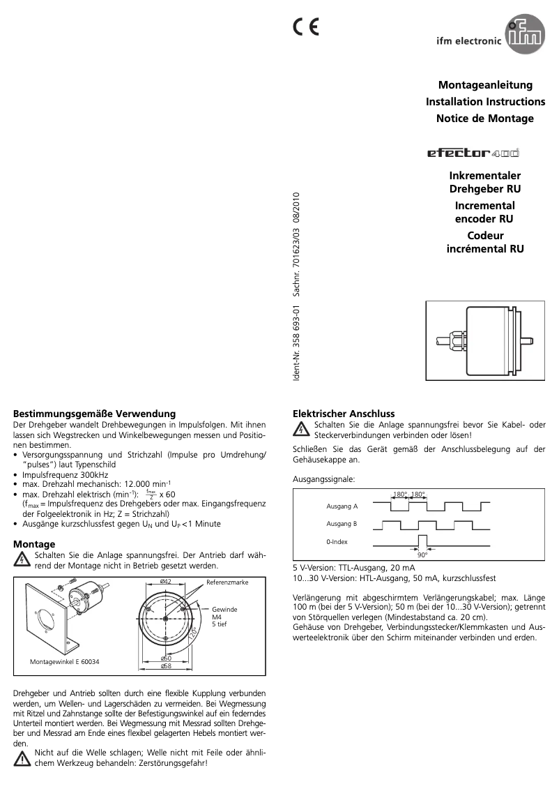 Page 1 de la notice Manuel utilisateur IFM RU1116