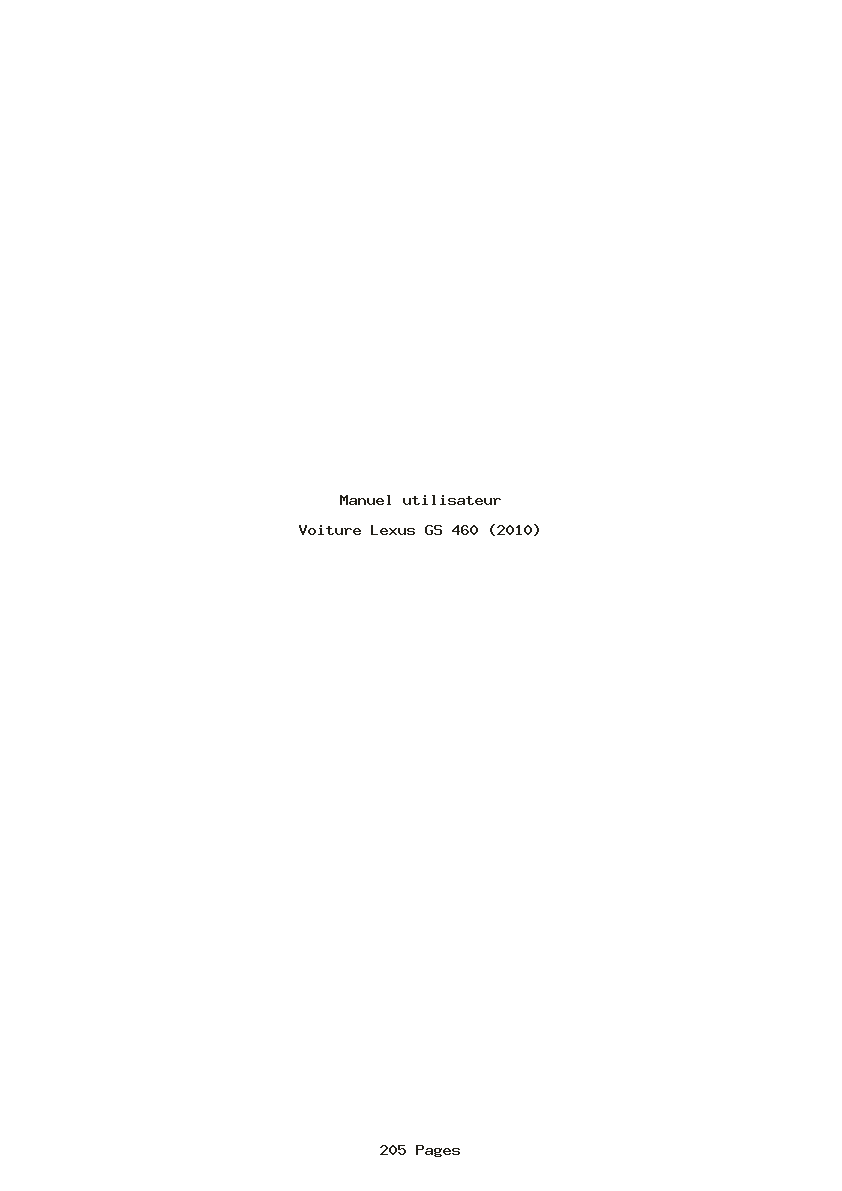 Page 1 de la notice Manuel utilisateur Lexus GS 460 (2010)