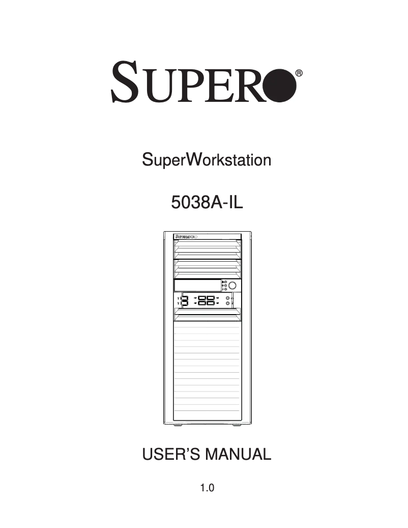 Page 1 of the manual User Manual Supermicro SYS-5038A-IL