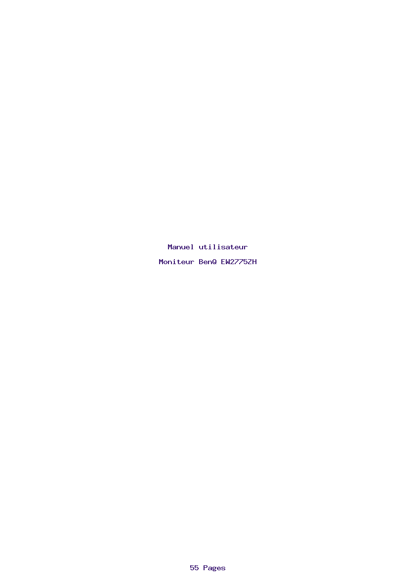 Page 1 de la notice Manuel utilisateur BenQ EW2775ZH