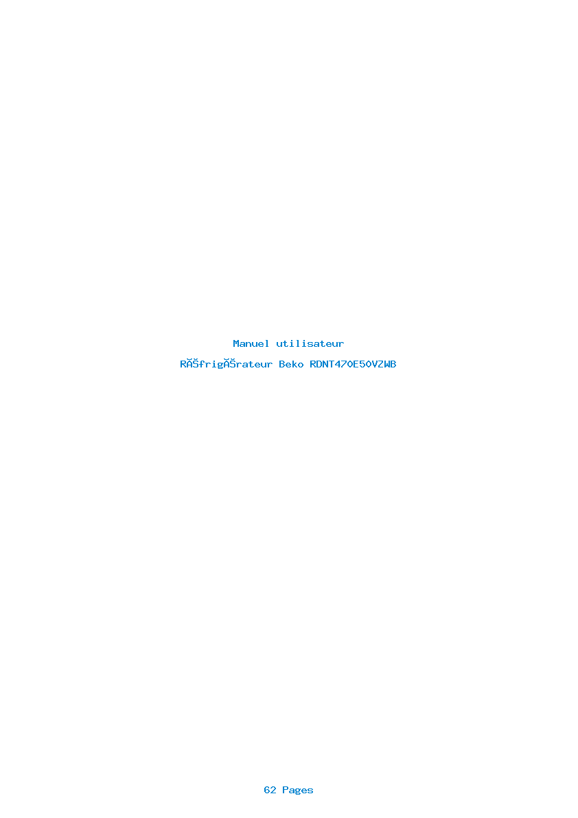 Page 1 de la notice Manuel utilisateur Beko RDNT470E50VZWB