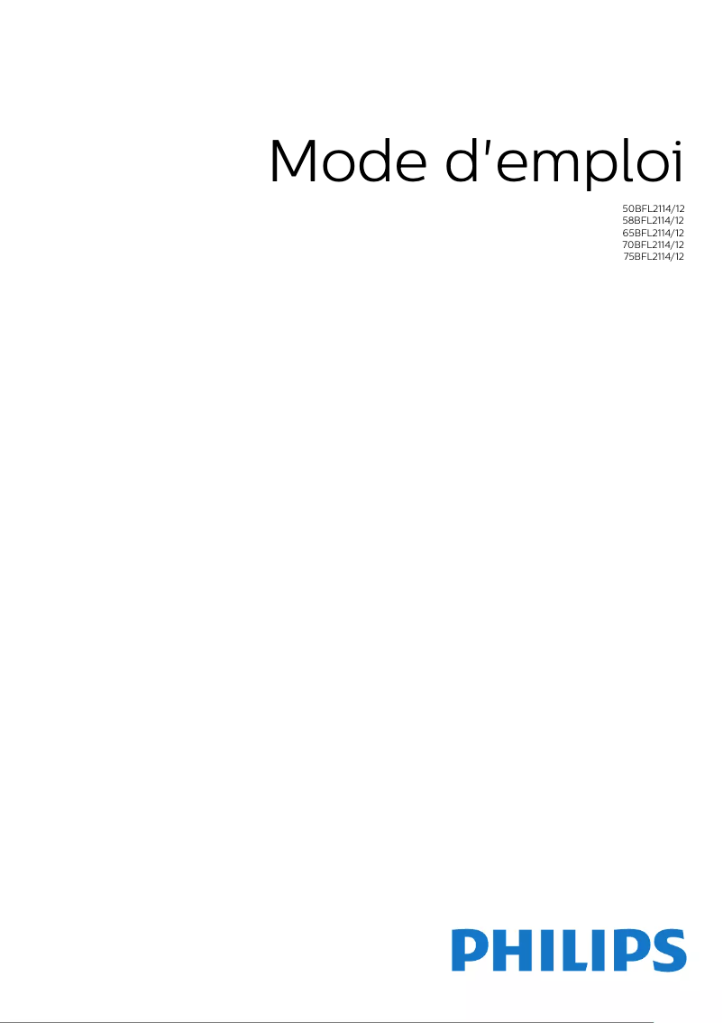 Page n°1 - Manuel utilisateur Philips 65BFL2114