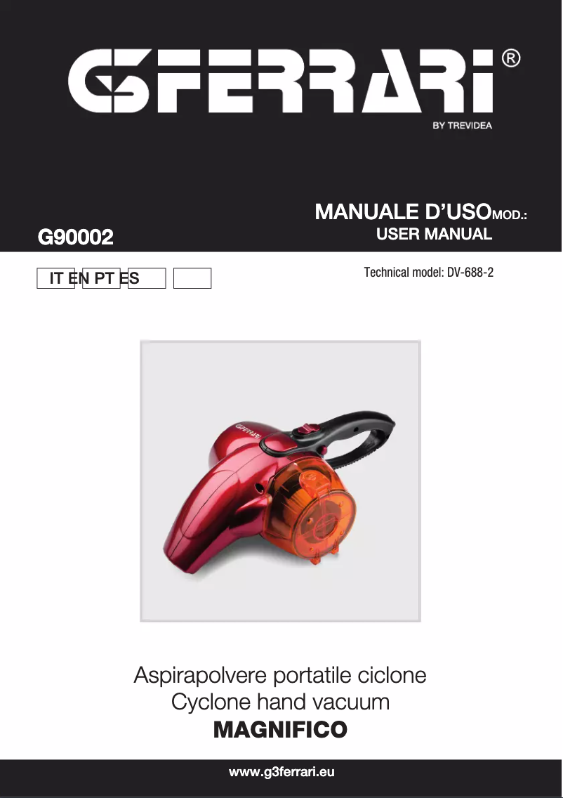 Page 1 of the manual User Manual G3 Ferrari Magnifico G90002