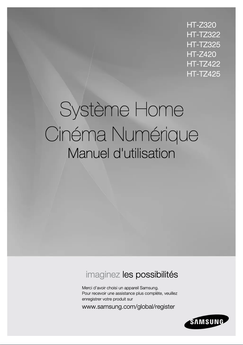 Page 1 de la notice Manuel utilisateur Samsung HT-Z320