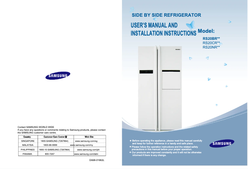 Página 1 del manual Manual de usuario Samsung RS20BRVG