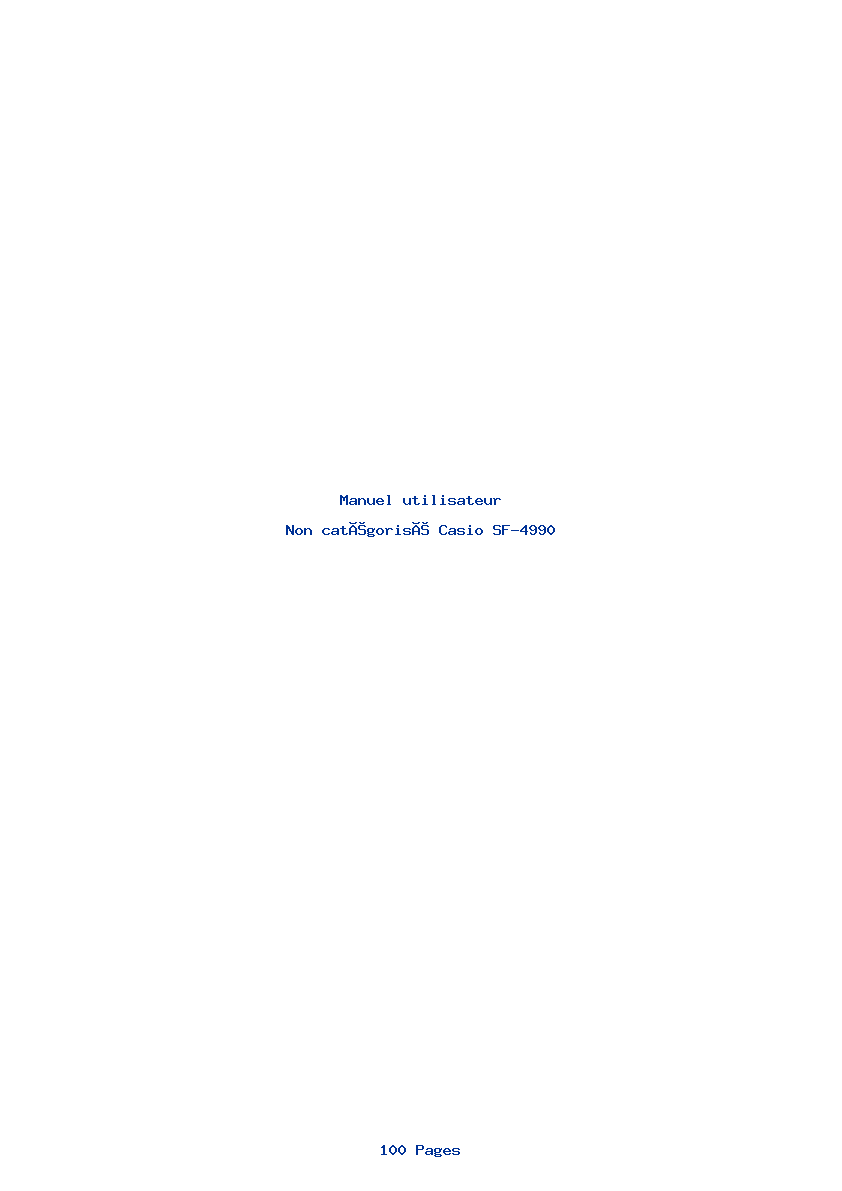 Page 1 de la notice Manuel utilisateur Casio SF-4990