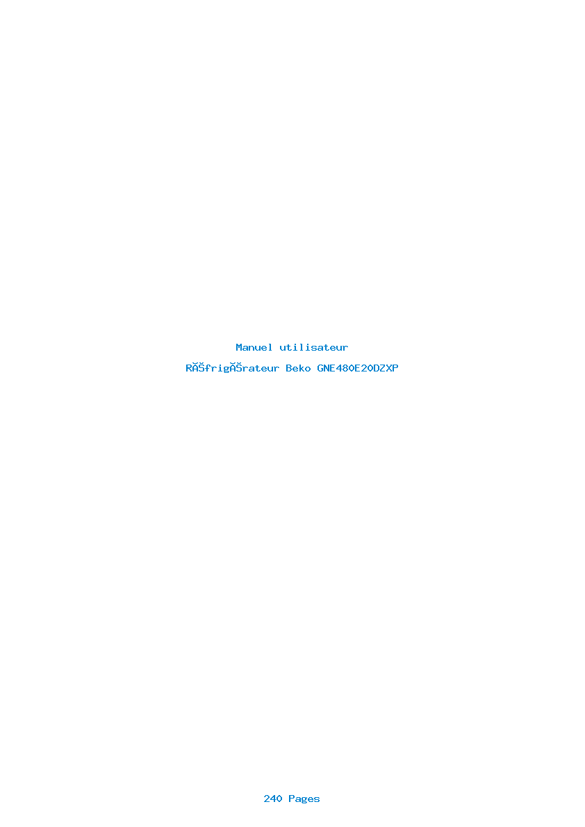 Page 1 de la notice Manuel utilisateur Beko GNE480E20DZXP